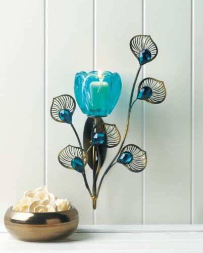 Peacock Blossom Single Sconce Perspective: top