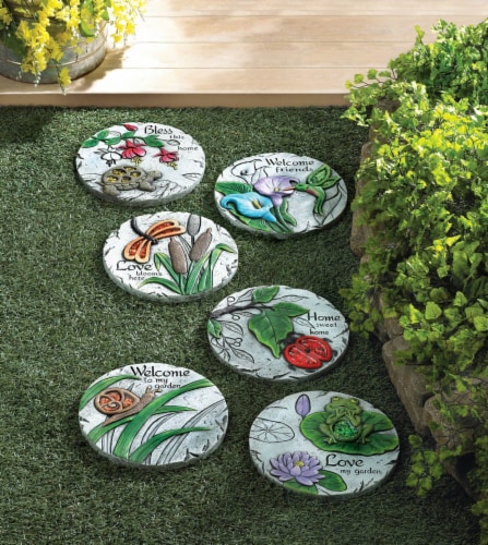 Summerfield Terrace 10018544 Love Blooms Here Stepping Stone, Cement Perspective: top