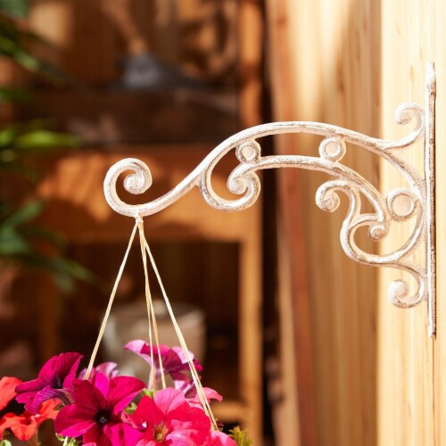 Ornate Cast Iron Planter Bracket Perspective: top