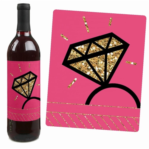 Big Dot of Happiness Girls Night Out Bachelorette Party Gift Wine Bottle Label Stickers 4 Ct Perspective: top