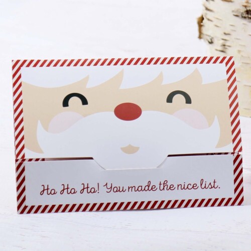 Big Dot of Happiness Jolly Santa Claus - Holiday & Christmas Money & Gift Card Holders - 8 Ct Perspective: top