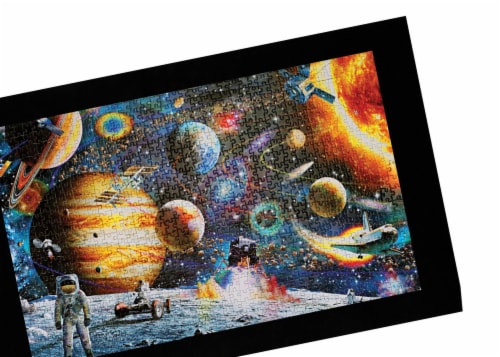 Jigsaw Puzzle Roll Up Felt Mat Storage Saver | Large 46"x26" | Fits 1500 Pieces Perspective: top