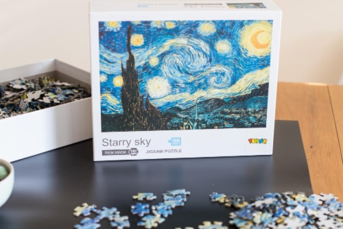 Starry Sky 1000-Piece Jigsaw Puzzle | Starry Night Puzzle 1000 | Van Gogh Puzzle Perspective: top