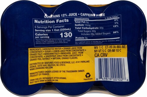 Orangina Sparkling Citrus Beverage Perspective: top