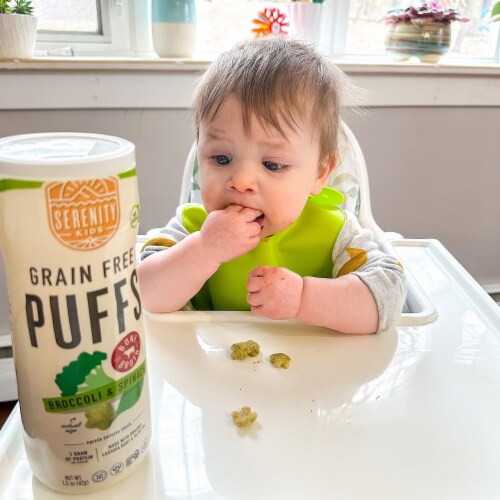 Serenity Kids Broccoli & Spinach Grain Free Puffs Baby & Toddler Snacks Perspective: top