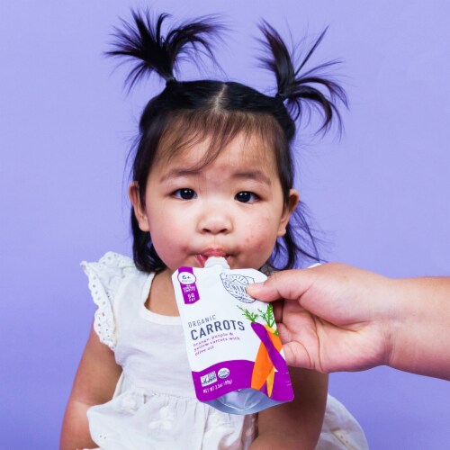 Serenity Kids Organic Carrots with Organic Olive Oil Baby Food Pouch - 3.5oz Perspective: top