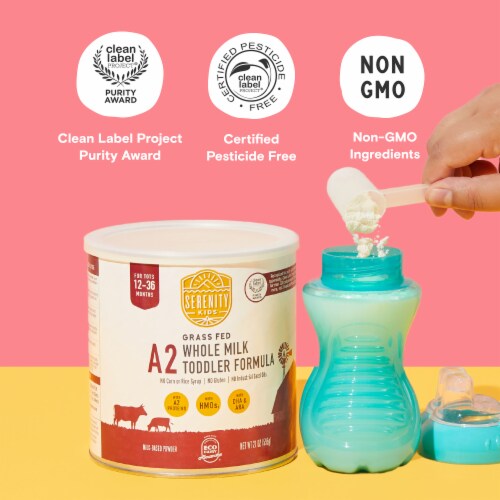 Serenity Kids 12-36 Months Grass Fed A2 Whole Milk Toddler Formula Perspective: top