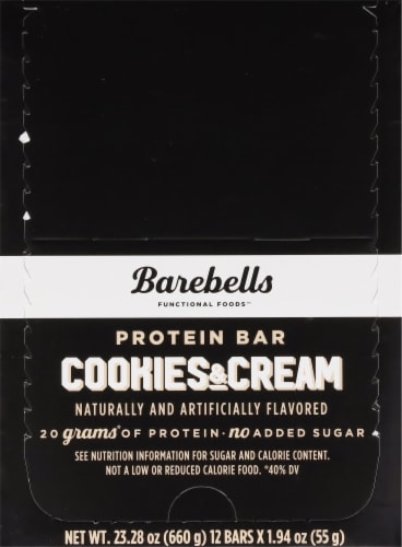 Barebells Cookies & Cream Protein Bar Perspective: top