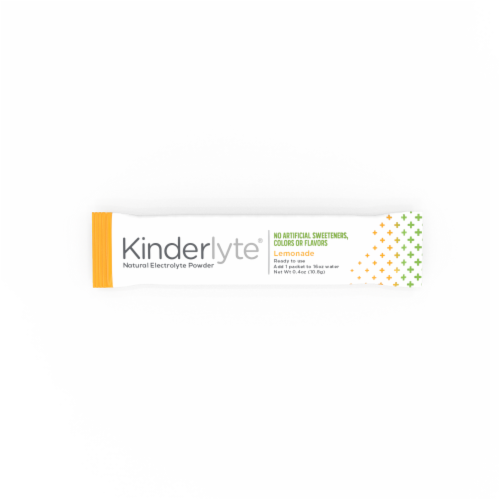 Kinderlyte Lemonade Electrolyte Powder Packs 6 Count Perspective: top