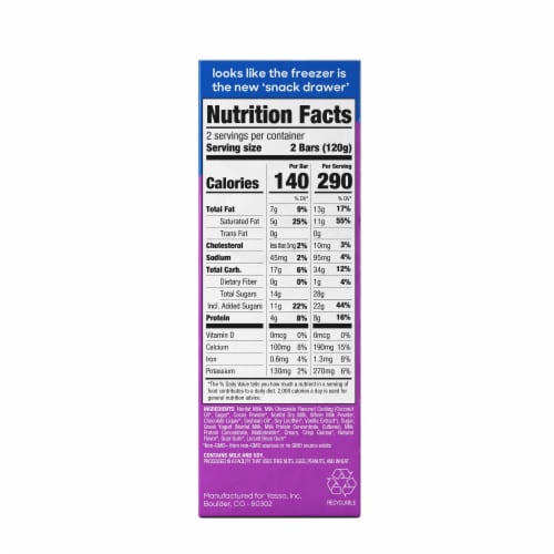 Yasso Frozen Greek Yogurt Vanilla Chocolate Crunch Bars Perspective: top