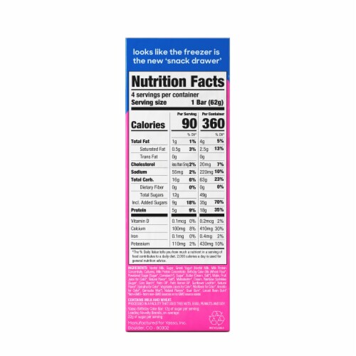 Yasso Frozen Greek Yogurt Birthday Cake Bars Perspective: top