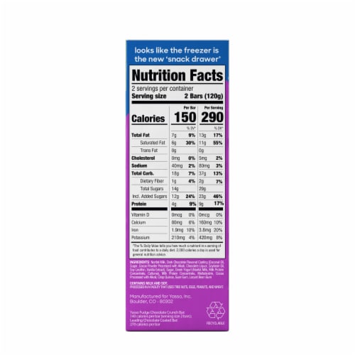 Yasso Chocolate Crunch Frozen Greek Yogurt Bars Perspective: top
