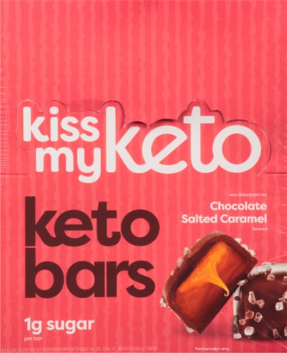 Kiss My Keto Chocolate Salted Caramel Keto Bars Perspective: top