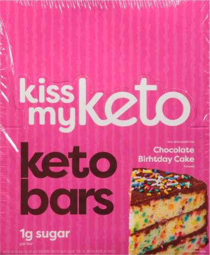 Kiss My Keto Chocolate Birthday Cake Keto Bars Perspective: top