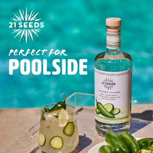 21 SEEDS Cucumber Jalapeno Infused Blanco Tequila Perspective: top