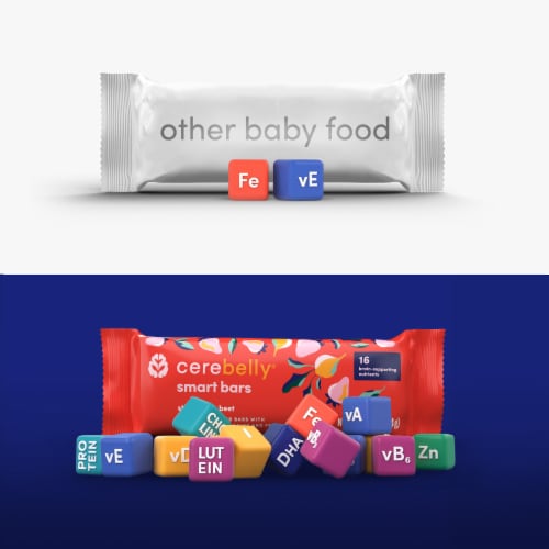 Cerebelly Strarberry Beet Smart Bars Snack Perspective: top