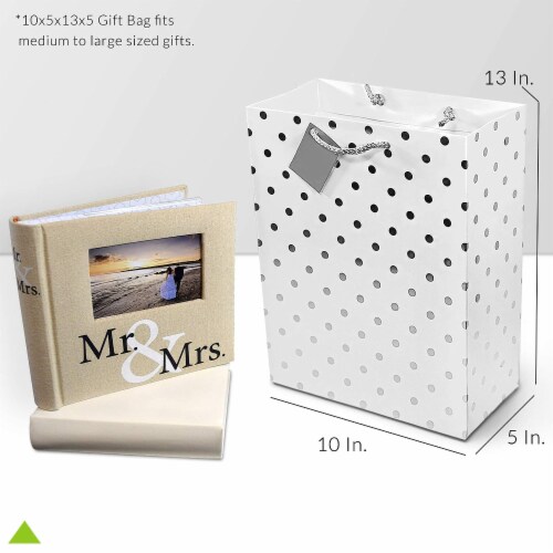 Large Metallic Silver Paper Gift Bags with Handles - 10x13x5" 12 Perspective: top