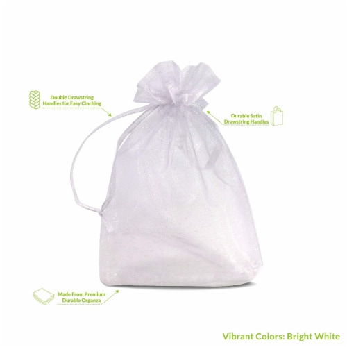 White Organza Gift Bags Sheer Mesh Drawstring Pouches Inches Smith s Food and Drug