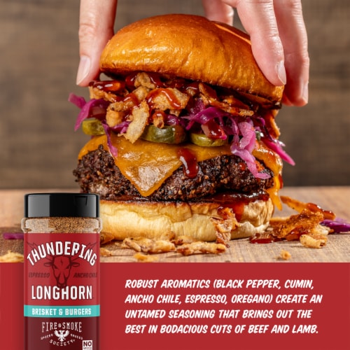 Fire & Smoke Society Thundering Longhorn Brisket & Burgers Seasoning Perspective: top
