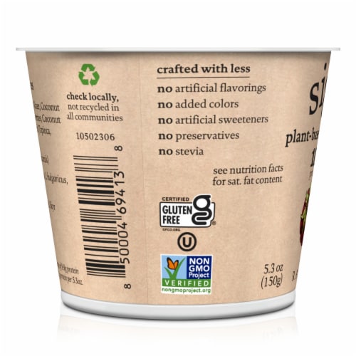 siggi's Plant Based Coconut Blend, Raspberry Perspective: top
