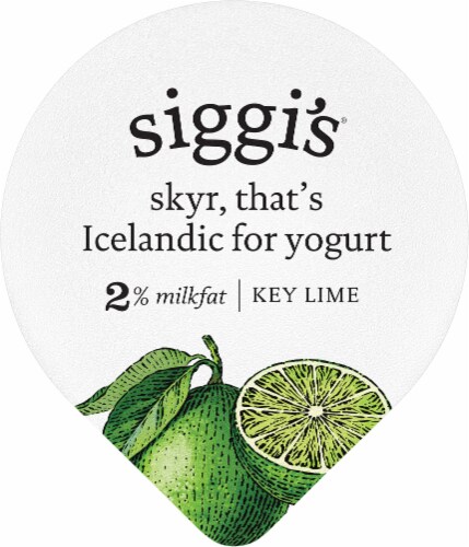 Siggi's® 2% Icelandic Strained Lowfat Key Lime Yogurt Perspective: top