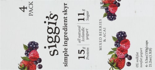 Siggi's™ Simple Ingredient Skyr Mixed Berries & Acai Non-Fat Yogurt Perspective: top
