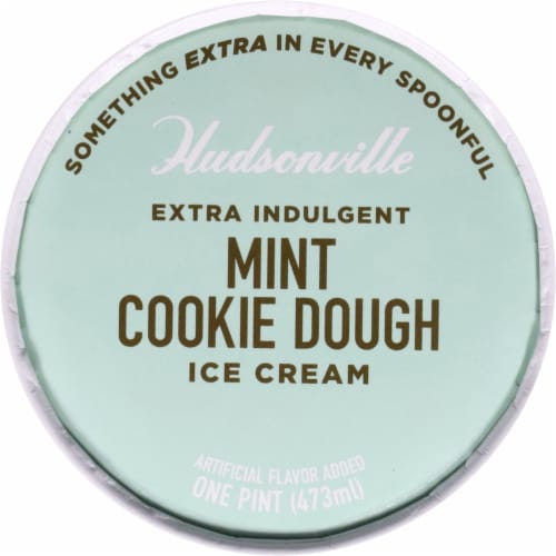 Hudsonville Mint Cookie Dough Ice Cream Pint Perspective: top
