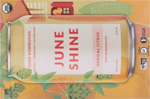 JuneShine Hopical Citrus Hard Kombucha Perspective: top