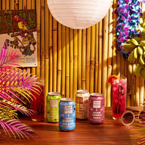 JuneShine Hard Kombucha Mixed Cocktail Variety Pack Perspective: top