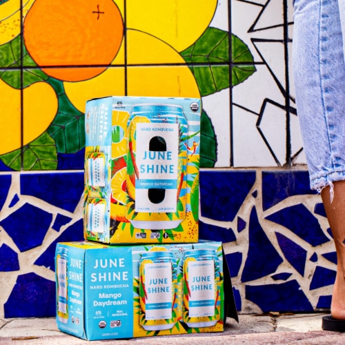 JuneShine Mango Daydream Hard Kombucha Perspective: top