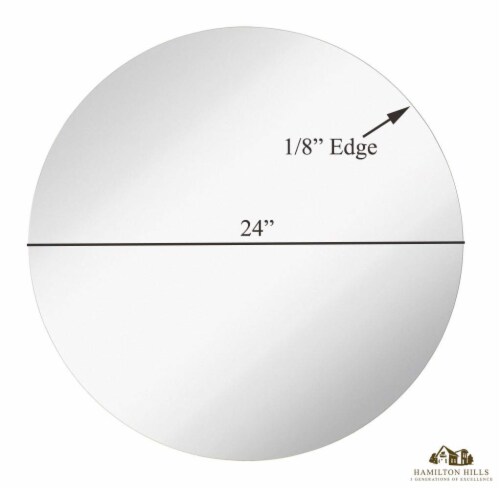 Hamilton Hills 24  Round Natural Brushed Stainless Steel Mirror Perspective: top