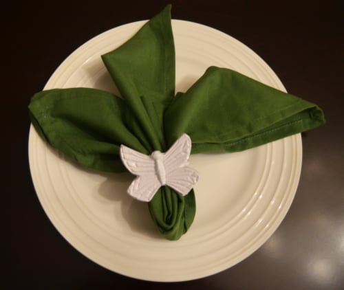 Vibhsa Butterfly Napkin Rings - White Perspective: top
