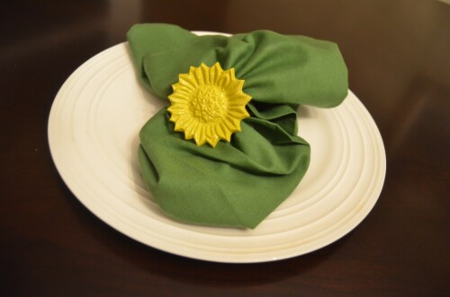 Vibhsa Sunflower Napkin Rings 4 Pack - Yellow Perspective: top