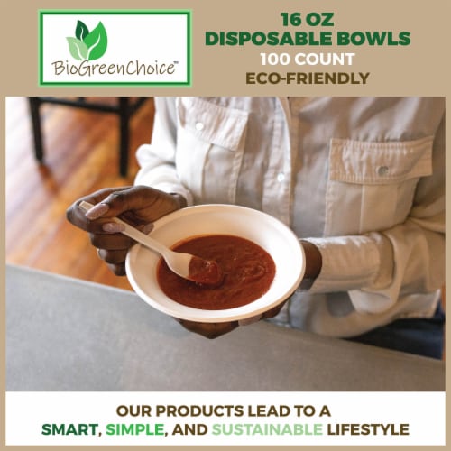 16 oz Eco-Friendly Disposable Soup Bowl (100 Count) Perspective: top