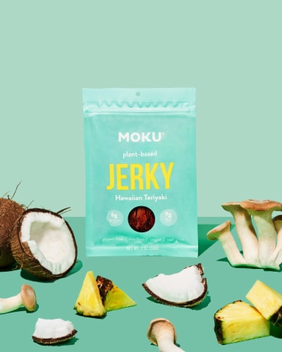 Moku Plant-Based Mushroom Jerky - Hawaiian Teriyaki Non-GMO Vegan Soy-Free - FREE Shipping Perspective: top