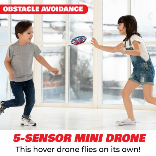Scoot Combo Hand Operated Drone for Kids or Adults - Red/Blue Perspective: top