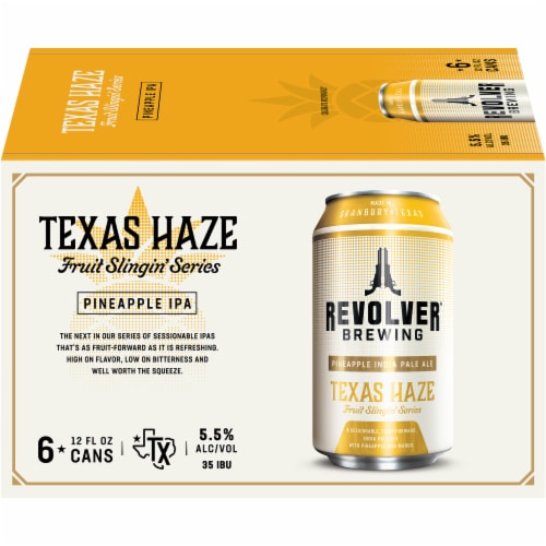 Revolver Brewing Texas Haze Pineapple IPA Perspective: top