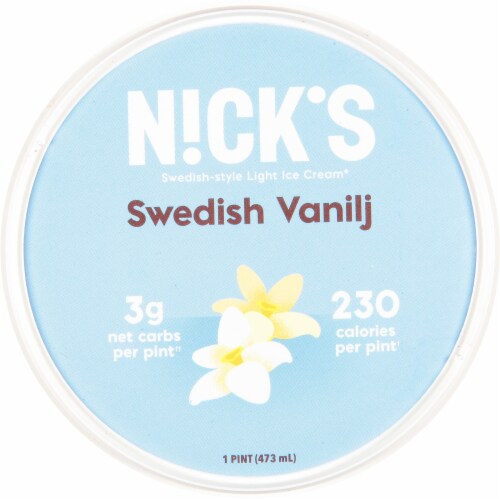 Nick's Swedish Vanilj Light Ice Cream Pint Perspective: top
