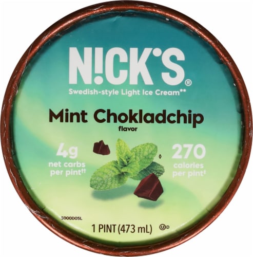 Nick's Mint Chokladchip Swedish-Style Light Ice Cream Perspective: top