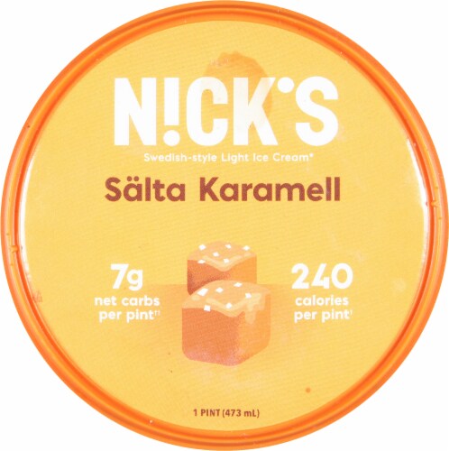Nick's Salta Karamell Swedish-Style Light Ice Cream Perspective: top