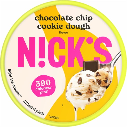 Nick's Swedish Chocolate Chip Cookie Dough Ice Cream Perspective: top