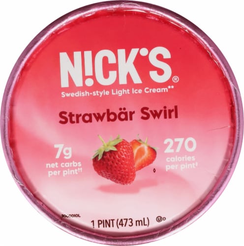 Nick's® Strawbär Swirl Swedish-Style Light Ice Cream Perspective: top