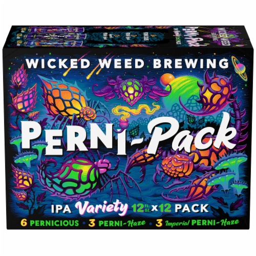 Wicked Weed Pernicious/Perni-Haze/Imperial Perni-Haze Craft IPA Beer Perspective: top