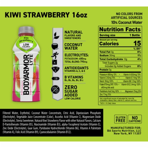 BODYARMOR® Lyte Kiwi Strawberry Sports Drink Bottle Perspective: top