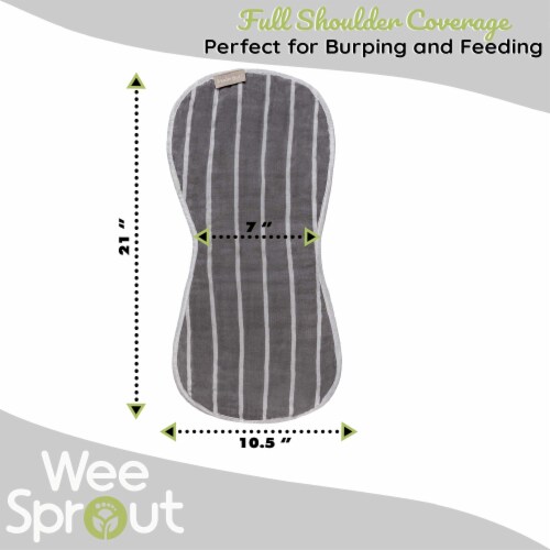 WeeSprout Unisex Organic Towel Cotton Burp Cloths, Ultra-Absorbent Layers, Neutral, Set of 4 Perspective: top