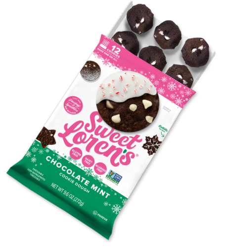 Sweet Loren's Gluten Free Chocolate Mint Cookie Dough Perspective: top