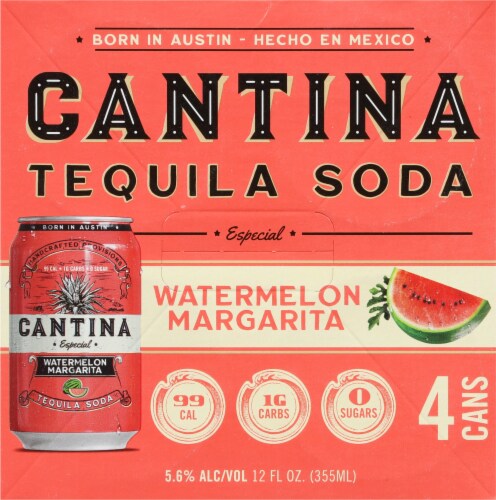 Cantina Especial Watermelon Margarita Tequila Soda Perspective: top