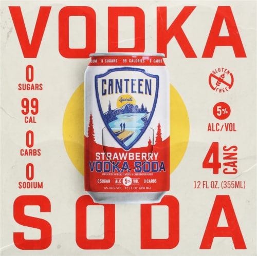 Canteen Spirits Strawberry Vodka Soda Ready to Drink Cocktail Perspective: top