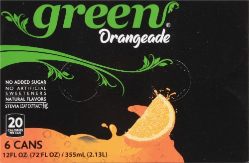 Green® Orangeade Soda Cans Perspective: top