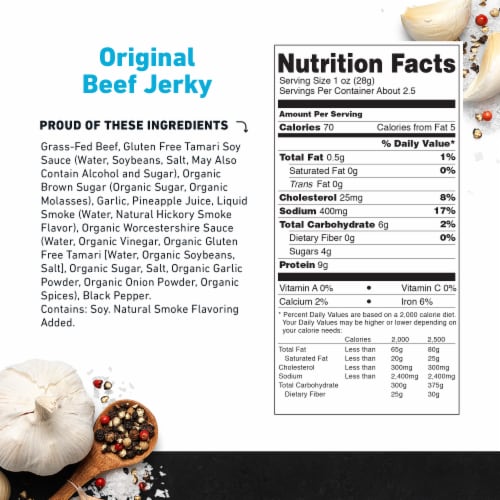 Country Archer® Original Smoke Flavor Grass Fed Beef Jerky Perspective: top